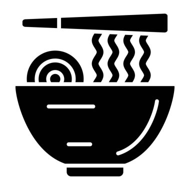 Japon yemek ikonu, vektör illüstrasyonu