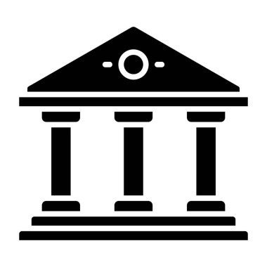 Yunan Tapınağı simgesi, vektör illüstrasyonu