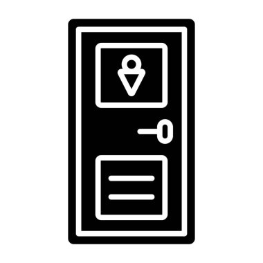 tuvalet basit simgesi, vektör çizim