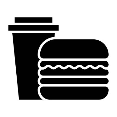 Fast food ikonu. Web için hamburger vektör simgelerinin basit çizimi