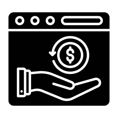 Cashback basit simgesi, vektör illüstrasyonu