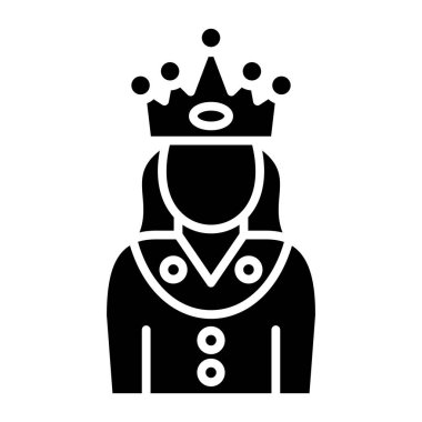 Prenses basit simgesi, vektör illüstrasyonu
