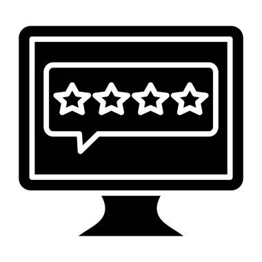çevrimiçi derecelendirme simgesi, vektör illüstrasyonu basit tasarım