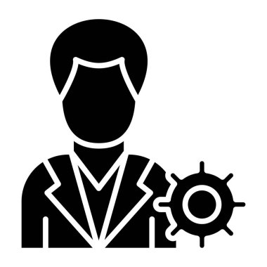 İş adamı. Web simgesi basit illüstrasyon