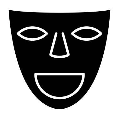 Tiyatro basit simgeyi, vektör illüstrasyonunu maskeler