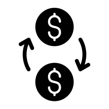 Para akışı, vektör illüstrasyonu basit tasarım