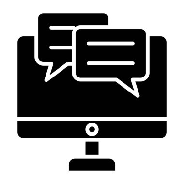 Çevrimiçi Sohbet simgesi, vektör illüstrasyonu basit tasarım