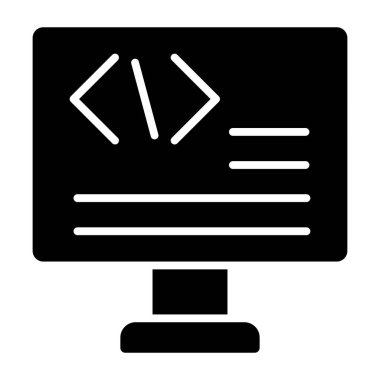 Kod simgesi, vektör illüstrasyonu basit tasarım