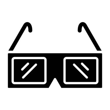 3B Gözlük basit simgesi, vektör illüstrasyonu