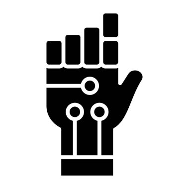 Robot el simgesi, vektör illüstrasyonu basit tasarım