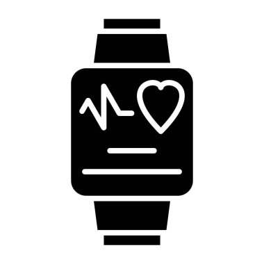 Fitness İzleyici basit simgesi, vektör illüstrasyonu