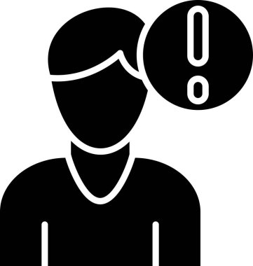 Zihinsel Bozukluk basit simgesi, vektör illüstrasyonu 