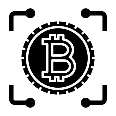 bitcoin. Web simgesi basit illüstrasyon