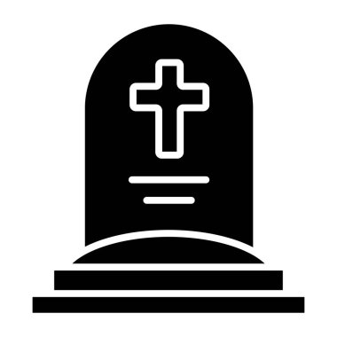 Mezar taşı. Web simgesi basit tasarım