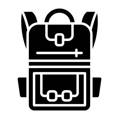 sırt çantası simgesi vektör illüstrasyonu