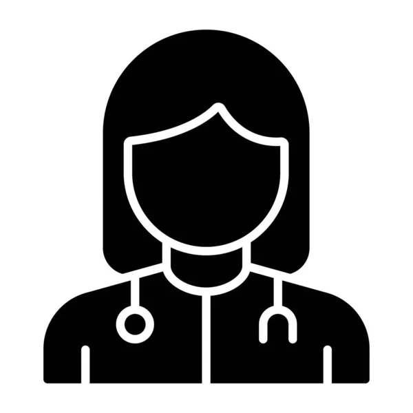 Icono Médico Femenino Ilustración Vectorial — Vector de stock