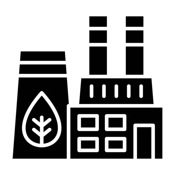 緑の工場のアイコン ベクトルイラスト — ストックベクタ