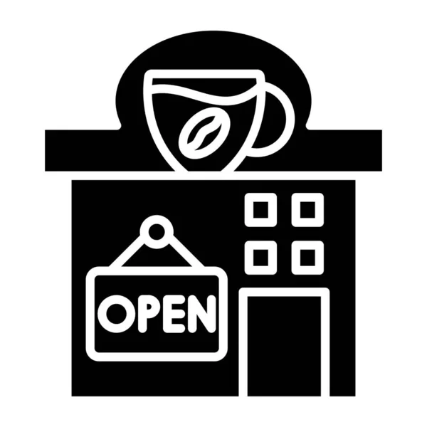 Кафе Открытый Знак Векторная Иллюстрация Простой Дизайн — стоковый вектор