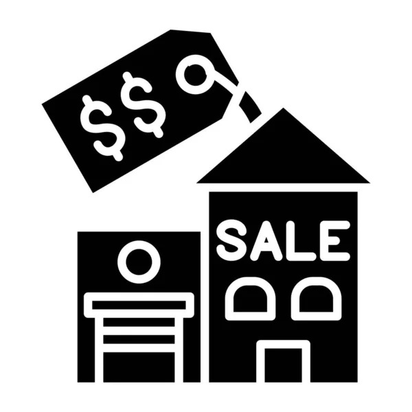Immobilienverkauf Web Symbol Einfache Illustration — Stockvektor