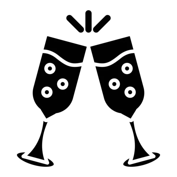 Bicchieri Champagne Icona Semplice Illustrazione Vettoriale — Vettoriale Stock