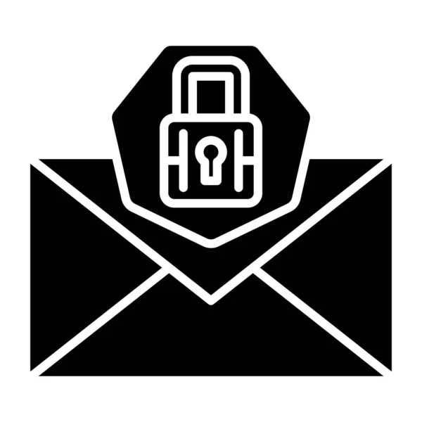 Mail Sicherheitssymbol Vektorabbildung Einfaches Design — Stockvektor