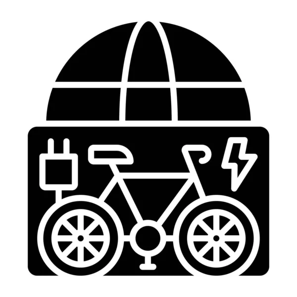 Electric Bike City Tour Simple Icon Vector Illustration — 스톡 벡터