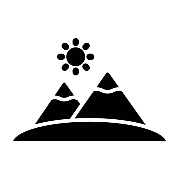 Montañas Icono Vector Aislado Sobre Fondo Blanco — Vector de stock