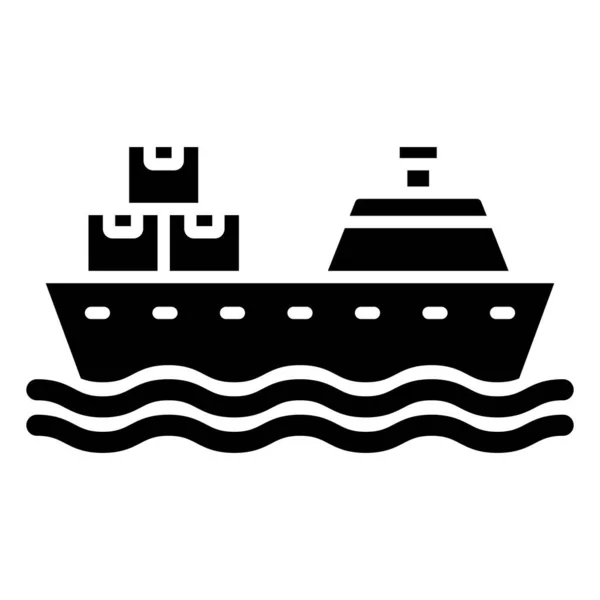 Nave Carga Ilustración Simple — Vector de stock