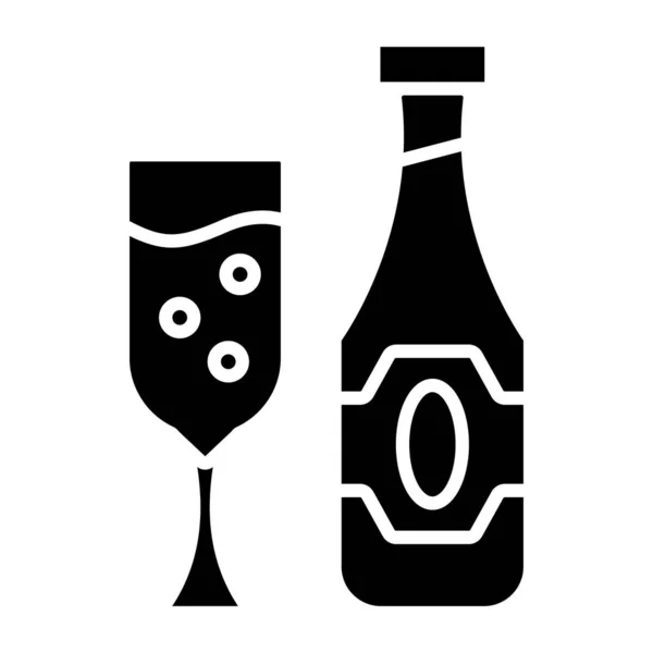 Champagne Ikon Sederhana Vektor Ilustrasi Stok Vektor Bebas Royalti