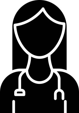 Kadın bir doktor. Web simgesi basit illüstrasyon 