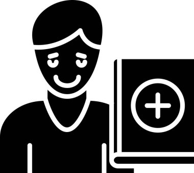 Kitap istifçiliği. Web simgesi basit illüstrasyon 