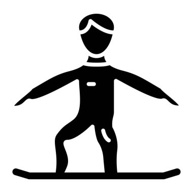 Snowboardcu simgesi, vektör illüstrasyonu