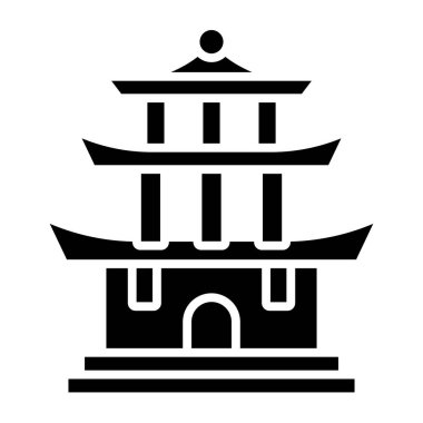 Pagoda simgesi, vektör illüstrasyonu
