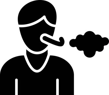 Nefes Kısaltması, vektör illüstrasyonu