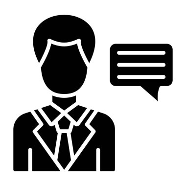 Danışman Erkek simgesi, vektör illüstrasyonu