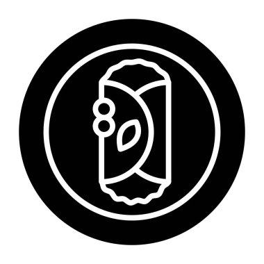 Enchilada basit simgesi, vektör illüstrasyonu