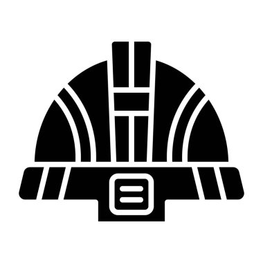 Web ve mobil uygulama tasarımınız için beyaz arkaplanda izole edilmiş kask simgesi vektörü, itfaiyeci logosu konsepti