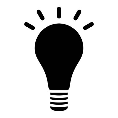 Ampul simgesi. Web tasarımı için lamba vektör sembolünün basit çizimi