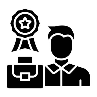 Kariyer uzmanı. Web simgesi basit illüstrasyon 