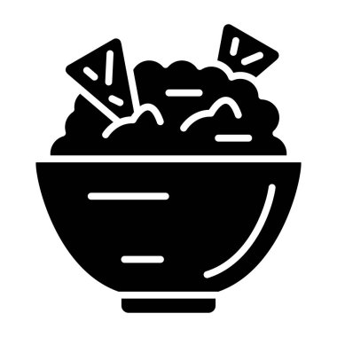 Guacamole yiyecek ikonu vektör illüstrasyonu