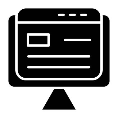 Bilgisayar. Web simgesi basit illüstrasyon