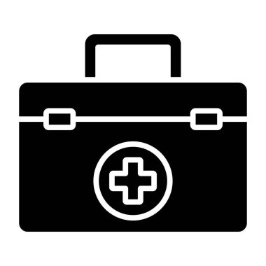 İlk yardım kiti simgesi, vektör illüstrasyonu