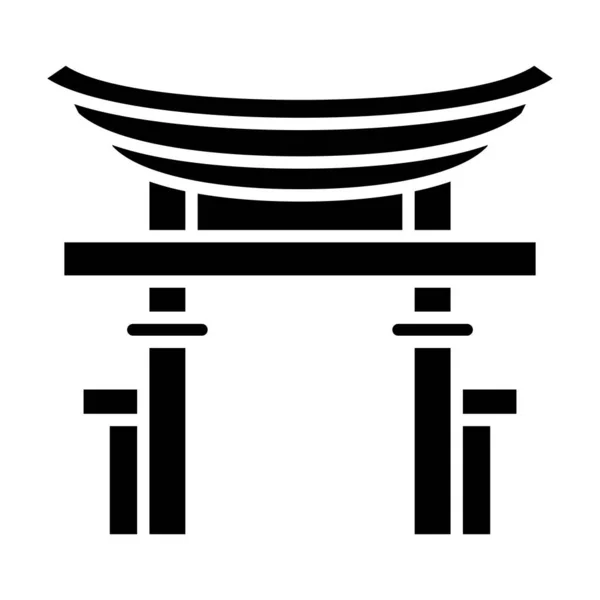 Icono Del Templo Chino Ilustración Vectorial — Vector de stock
