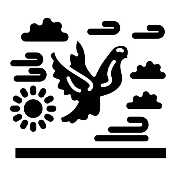 Oiseau Icône Web Illustration Simple — Image vectorielle