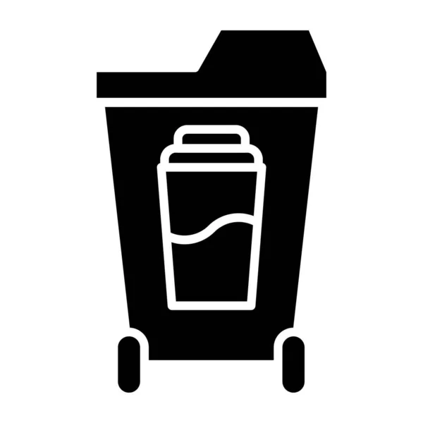 Ícone Lata Lixo Ilustração Simples Ícones Vetor Balde Água Para — Vetor de Stock
