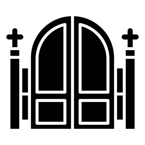 Цвинтарні Ворота Веб Ікона Проста Ілюстрація — стоковий вектор