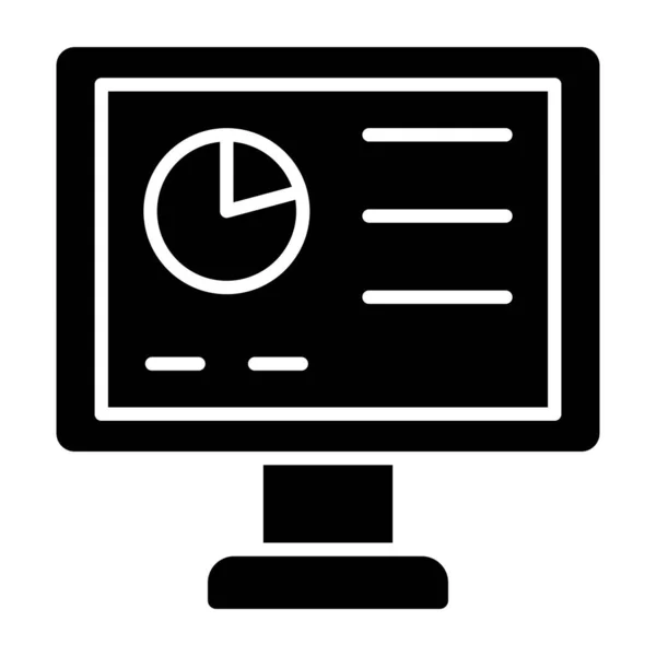 Számítógép Monitor Web Ikon — Stock Vector