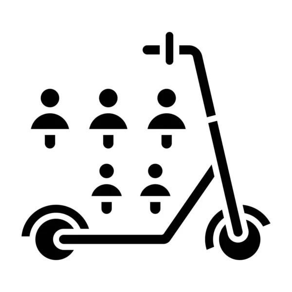 Scooter Eléctrico Compartir Icono Web Ilustración Simple — Vector de stock