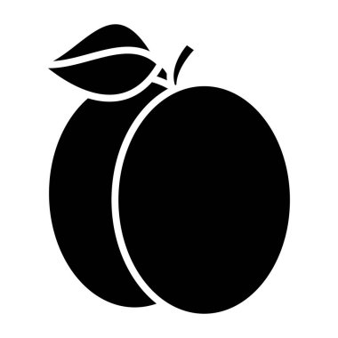 Beyaz arkaplanda erik simgesi