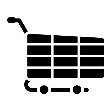 Alışveriş arabası ikon vektör illüstrasyonu